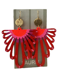 Hand Painted Earrings - Red Keys