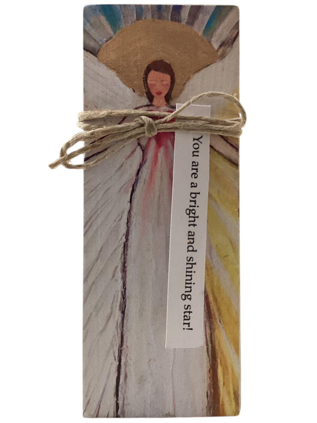 Small Wood Block Angel - You are a bright and shining star!