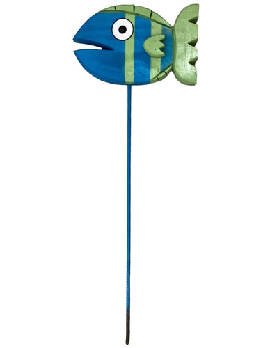 Blue & Green Fish Garden Stake