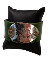 Silverware Stamped Leather Cuff
