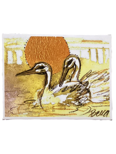 Gold Moon Mossy Swan Glow - Print - 8