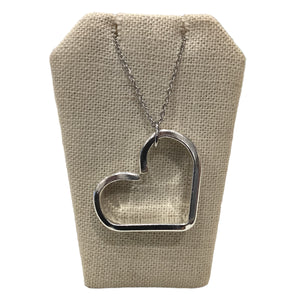 Silverplate Floating Heart Necklaces