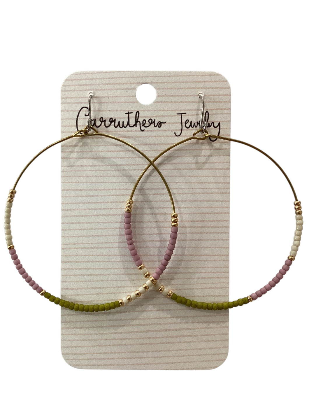 Green + Purple Hoop Earrings