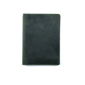 Genuine Leather Passport Holder Case - Green