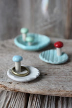 Teeny - Tiny Faux Bois Mushroom Ring Tray - Green