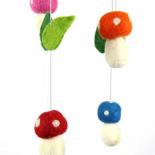 Blue Mushrooms Felt Nursery Mobile