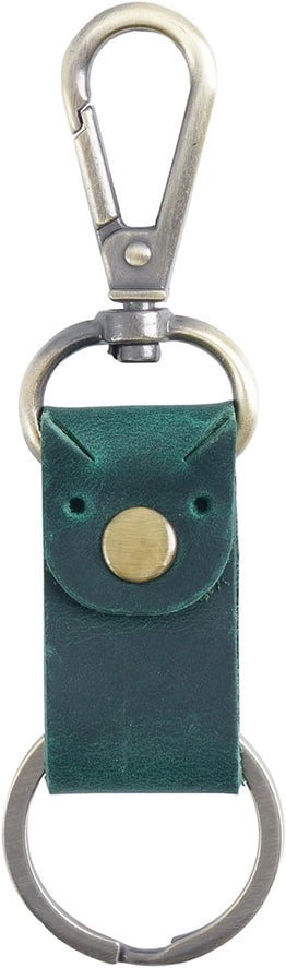 Genuine Leather Keychain - Green