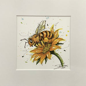 Honey Bee on Sunflower - Print