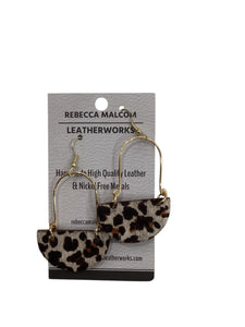 Small Half Moon Earrings - Leopard