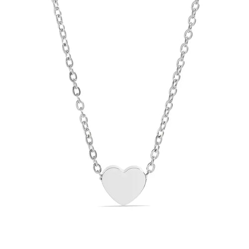 Stainless Steel Mini Heart Necklace - Stainless Steel