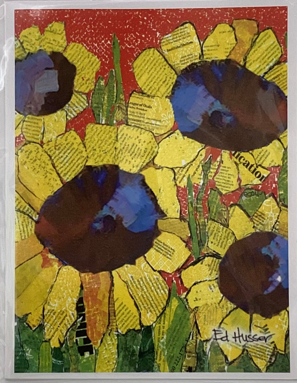 Sunflowers on Orange - Notecard