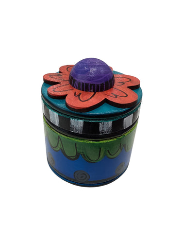 Flower Top Ring Box - Blues