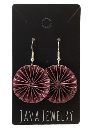 Plum Round Earrings