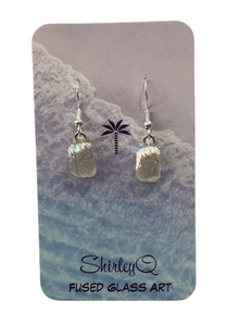 Small Clear Dichro Dangle Earrings