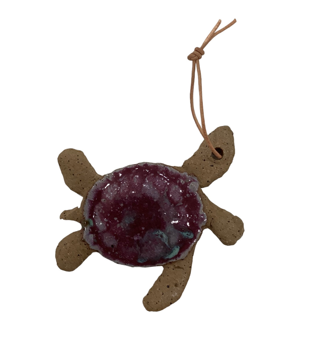 Small Turtle Ornament - Purple