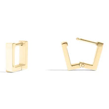 18K Gold Pvd Stainless Steel Square Huggie Earrings - Gold