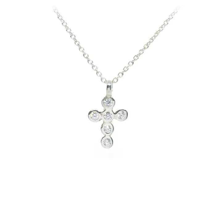 Tiny Classic Cross - Sterling Silver Cable Chain