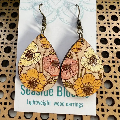 Floral Earrings - Poppy
