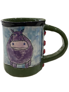 Animal Mug - Hippo/Dark Green