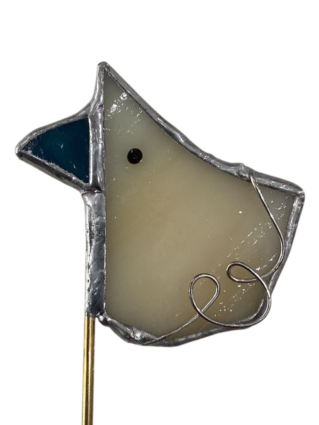 Bird Plant Stake - White