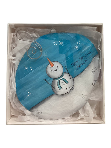 Capiz Shell Ornament - Snowman
