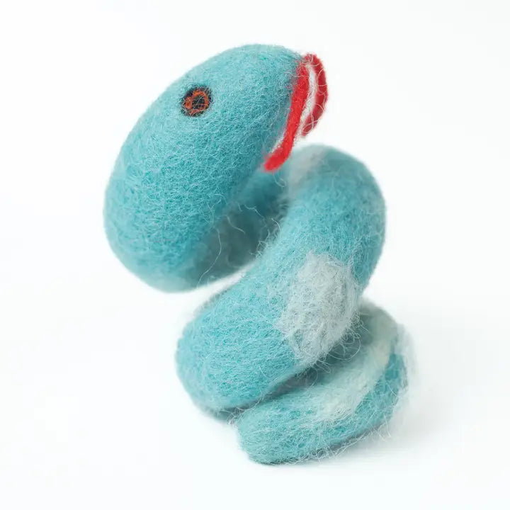 Blue Snake Finger Puppet