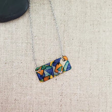 Alcohol Ink Copper & Stainless Steel Bar Neckless