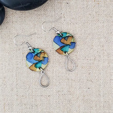 Alcohol Ink Stainless Steel Teardrop Connector Earrings