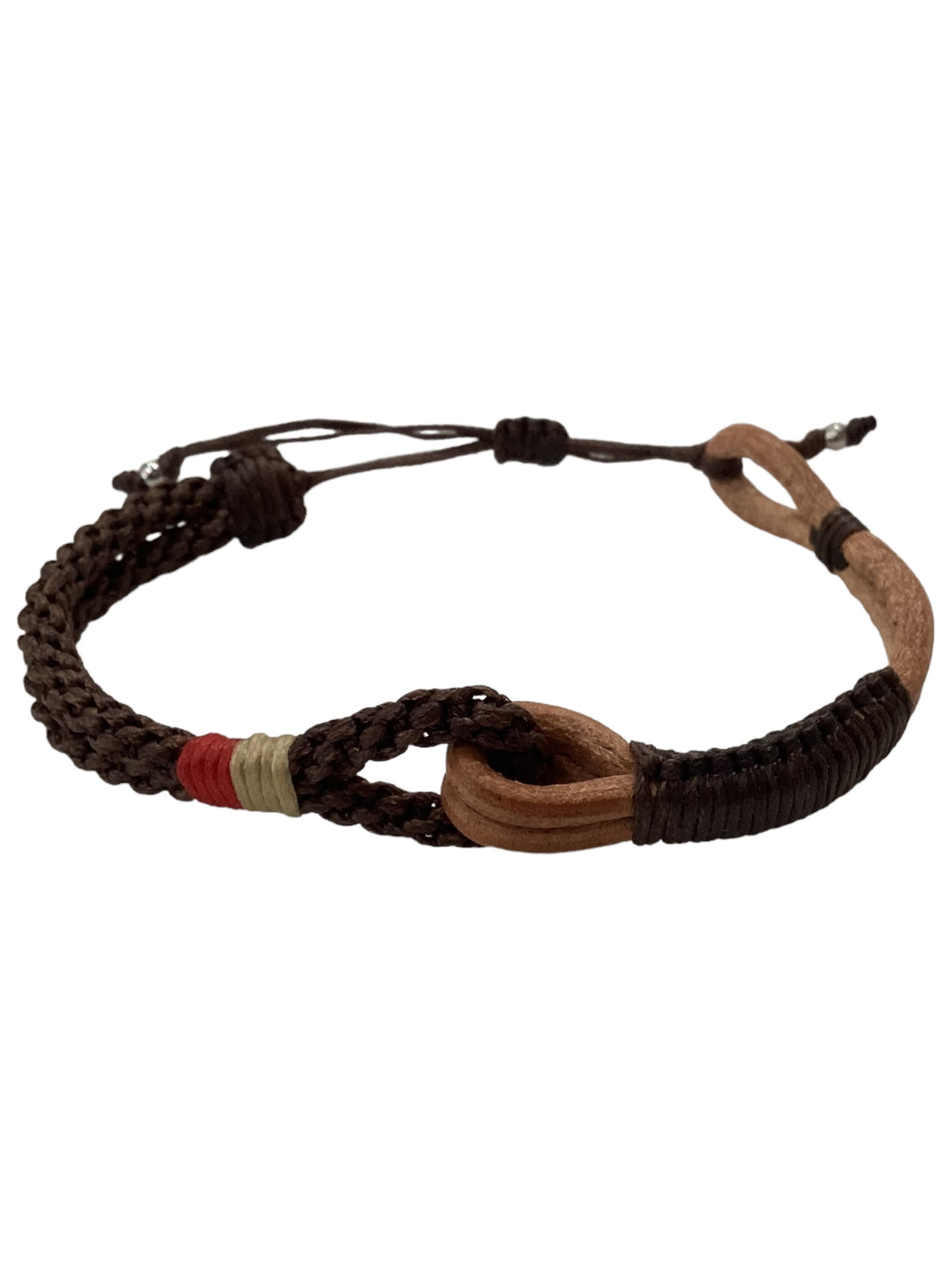 Men's Nautical Leather Bracelet - Chocolate