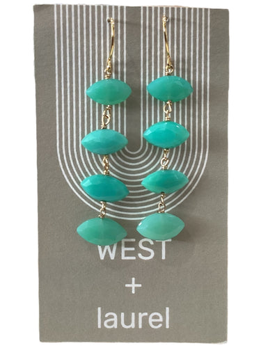 Mega Gemstone Earrings - Teal