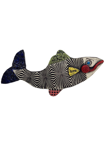 Ceramic Fish - Black Striped Love