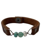 Genuine Leather & Natural Stones Bracelet