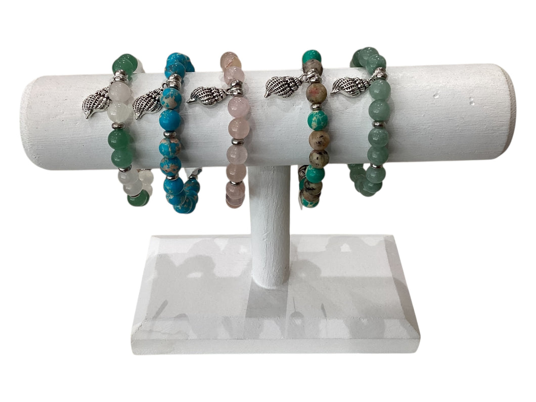 Beaded Bracelet - Conch Shell Charm
