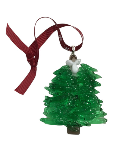 Christmas Ornament - Green Tree with Angel on Top