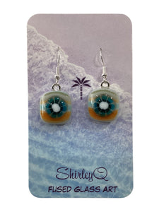 Small Dangle Earrings - Southwestern with White Dot