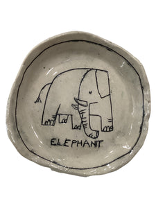Elephant Dish - White