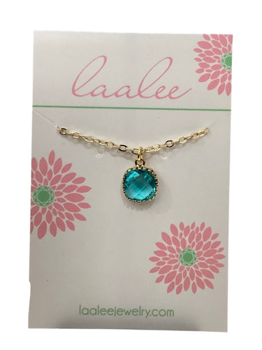 Gemstone Glass Necklaces - Blue Topaz