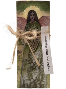 Small Wood Block Angel - Nature brings solace in all troubles.