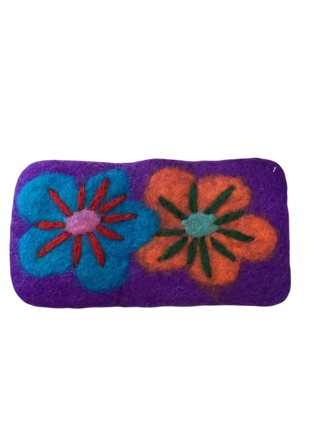 Felted Flower Eyeglass Holder - Purple
