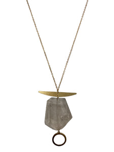 Gemstone Pendant Maxi - Quartz/Brass