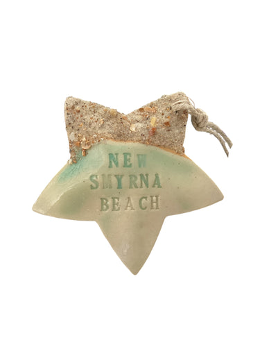Sandy Starfish Ceramic Ornament - New Smyrna Beach