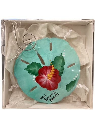 Sanddollar Ornament - Hibiscus