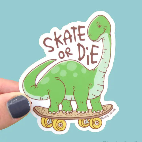 Brontosaurus Dinosaur - Skate or Die Vinyl Sticker