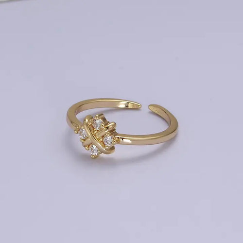 Dainty Gold Flower Open Adjustable Ring