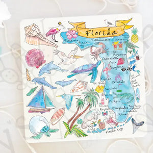 Water Absorbent Stone Coaster - Florida Map