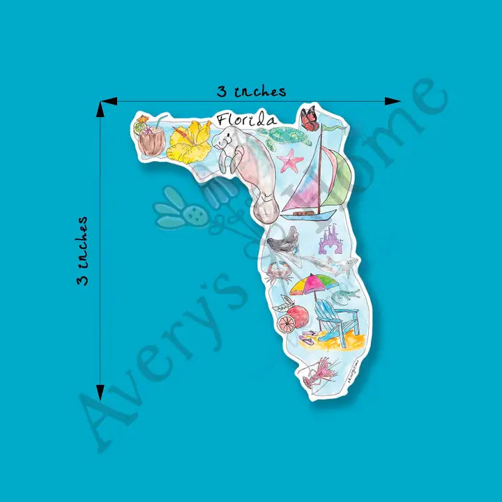 Florida State Map Vinyl Sticker