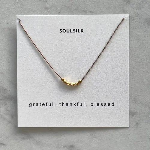 Floating Gold Nuggets Necklace - Light Brown