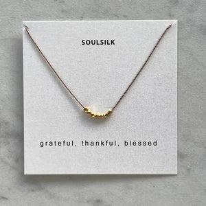 Floating Gold Nuggets Necklace - Light Brown