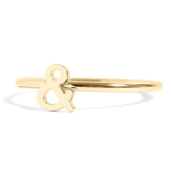 18k Gold PVD Coated Stainless Steel Symbol Rings - Ampersand