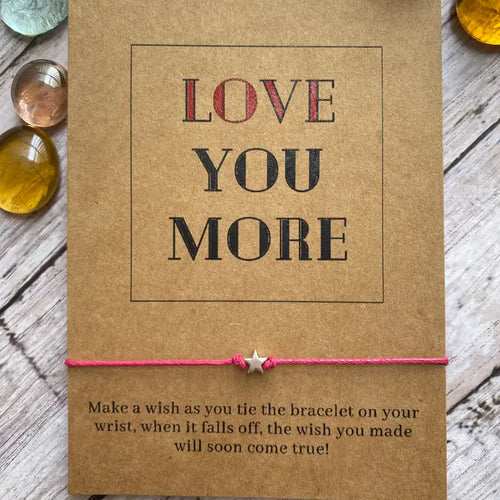 Love You More Wish Bracelet - Red